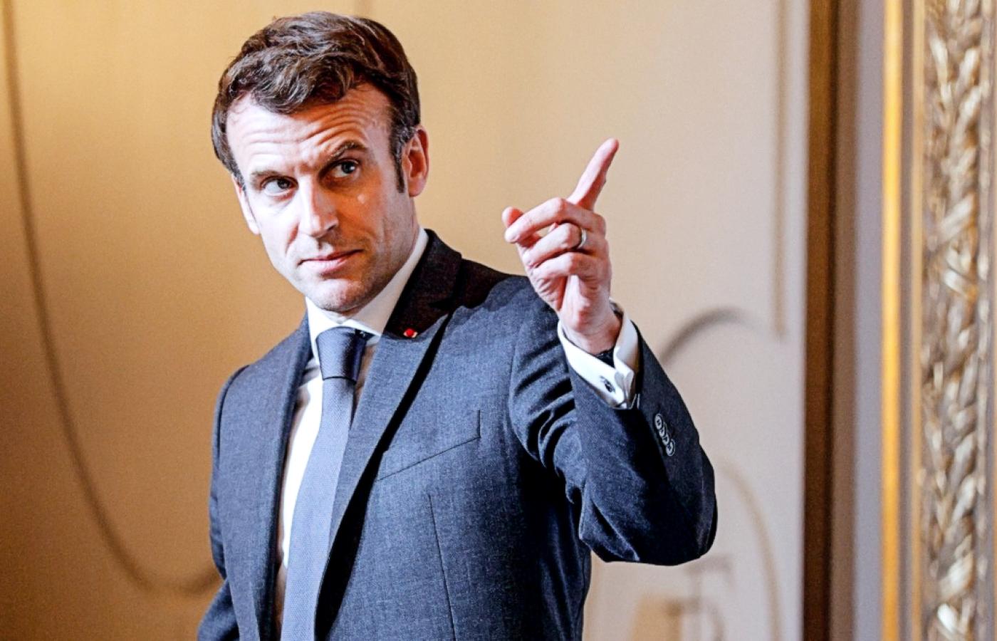 Prezydent Francji Emmanuel Macron. 20 stycznia 2022 r.