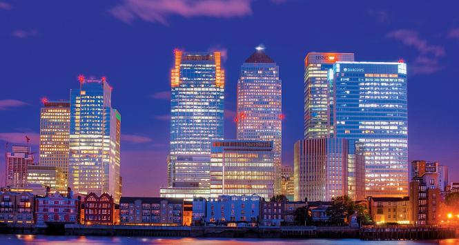 Europejska ikona rynków finansowych, biurowce w londyńskiej Canary Wharf.