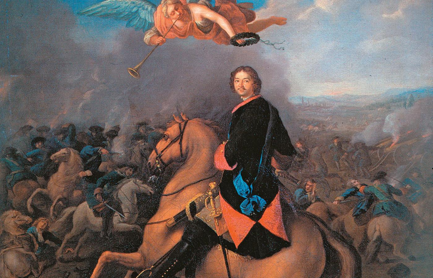 Piotr Wielki jako zwycięzca bitwy pod Połtawą, 1709 r.