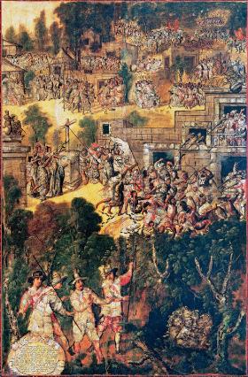 Podbój Meksyku; obraz z XVII w.