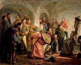 Oprycznicy przed carem Iwanem Groźnym - obraz Mikołaja Newrewa.