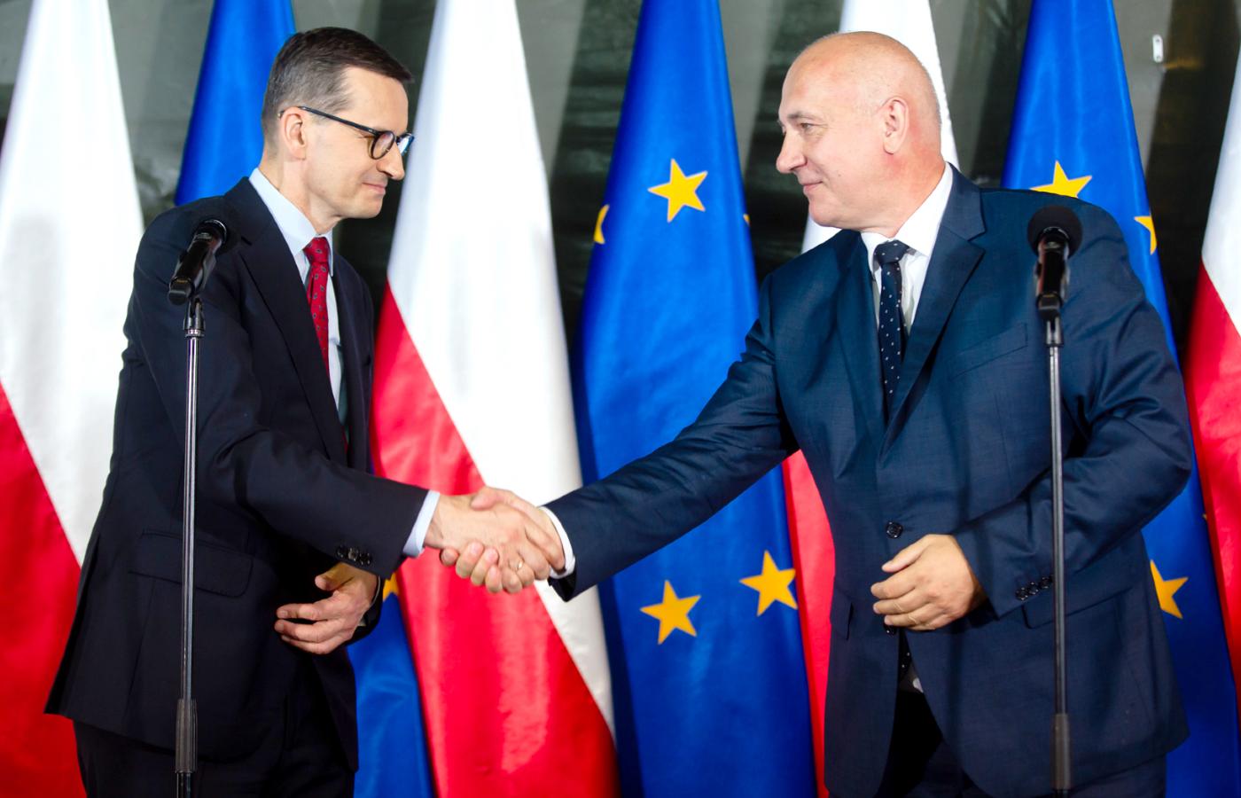 Joachim Brudziński i premier Morawiecki, zdjęcie z 2022 r.