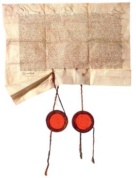 Akt podwójnej umowy ślubnej (między Ferdynandem Habsburgiem i Anną Jagiellonką oraz Ludwikiem Jagiellonem i Marią Habsburżanką) z 20 maja 1515 r.