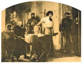 „Losowanie rekrutów”, obraz Artura Grottgera z cyklu Wojna (1866-67 r.)