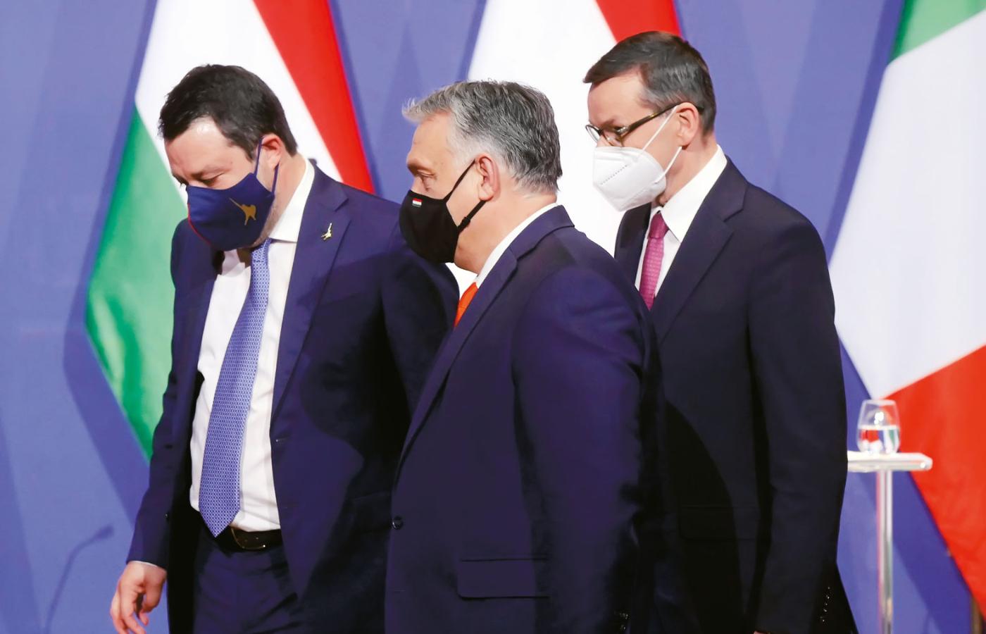 Matteo Salvini, Viktor Orbán i Mateusz Morawiecki.