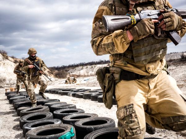 Szkolenie ukraińskich żołnierzy w Doniecku, marzec 2024 r.