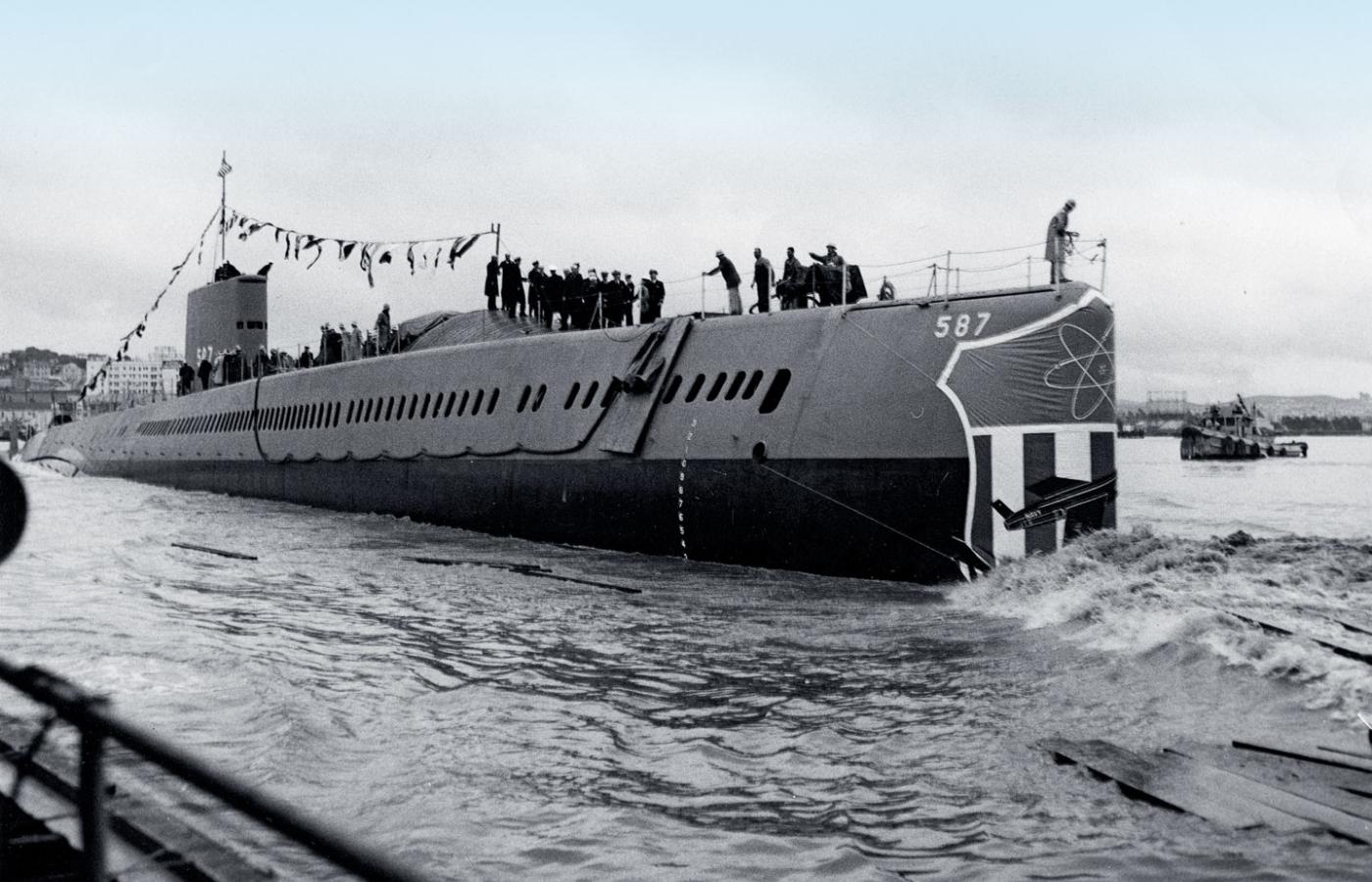 Wodowanie atomowego okrętu podwodnego USS „Halibut”, styczeń 1959 r