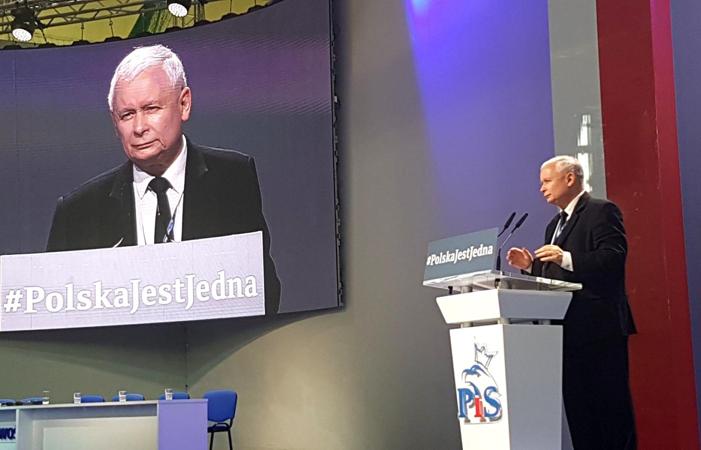 Jarosław Kaczyński na zjeździe Zjednoczonej Prawicy w Przysusze