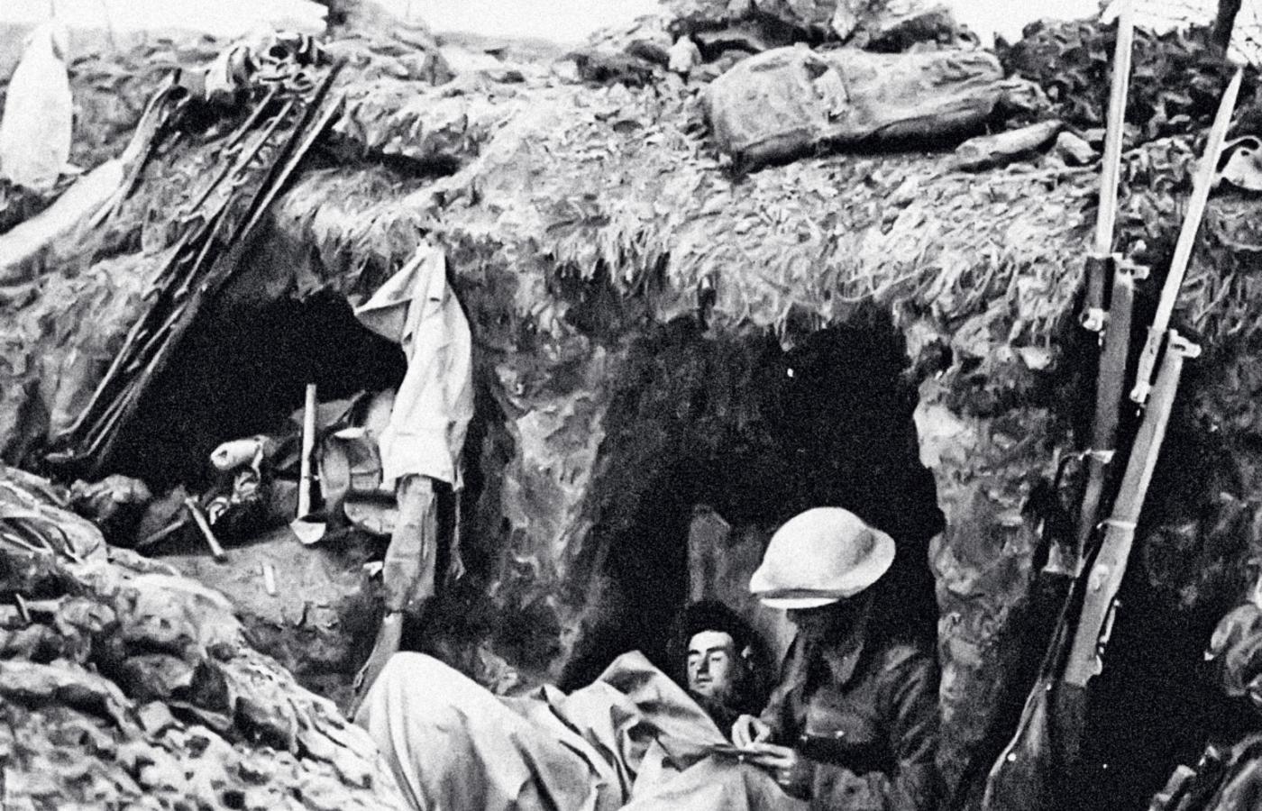 Odpoczywający żołnierze brytyjscy, 1915 r.
