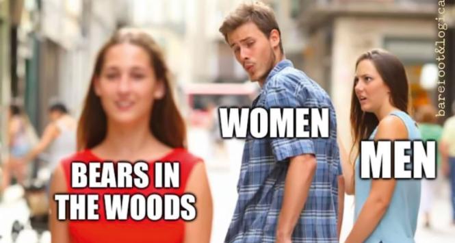 Dla kobiety spotkanie mężczyzny w lesie jest bardziej przerażające niż spotkanie niedźwiedzia?