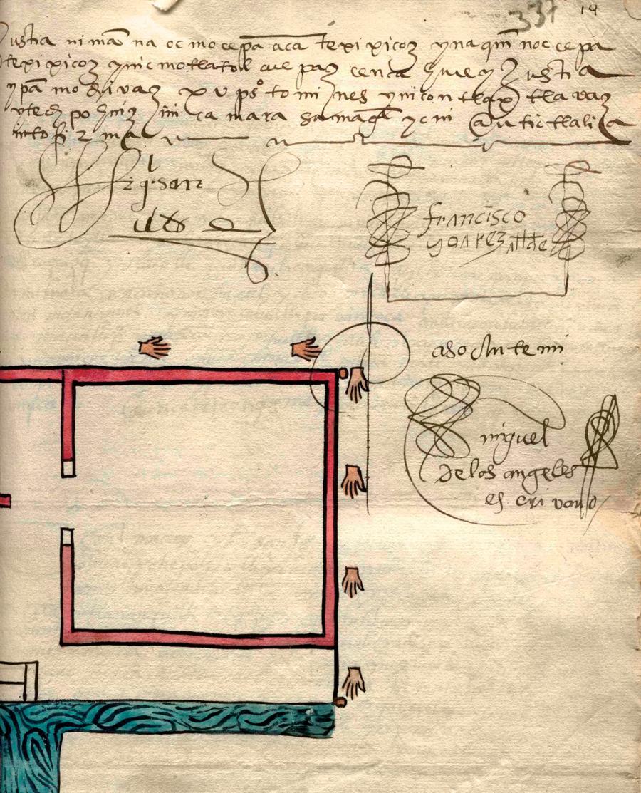 XVI-wieczny rękopis w języku nahuatl.