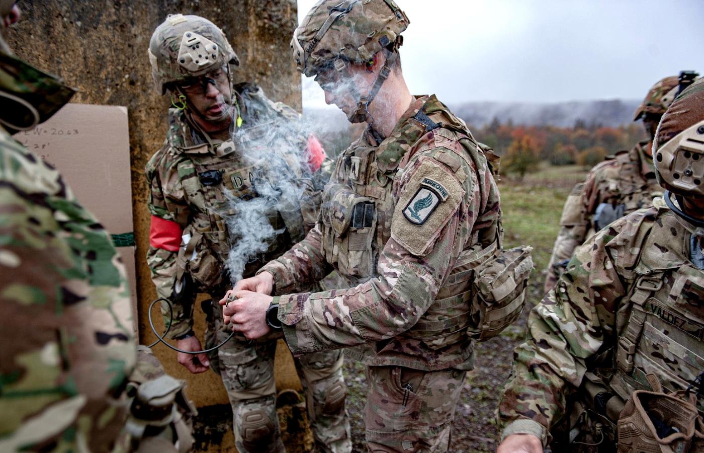 Amerykańscy żołnierze podczas ćwiczeń w niemieckiej Nadrenii-Palatynacie