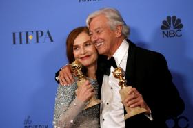 Isabelle Huppert i Paul Verhoeven na tegorocznej ceremonii rozdania Złotych Globów, 8 stycznia 2017 r.