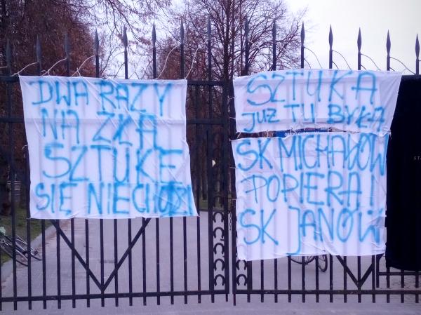 Pracownicy Stadniny Koni w Michałowie wspierają protest kolegów po fachu z Janowa, 15 marca 2023 r.