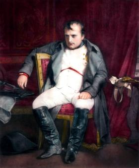 Abdykacja cesarza. Obraz Paula Delaroche „Napoleon w Fointainebleau”.