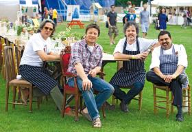 Szefowie „brytyjskiej”  kuchni: (od lewej) Giorgio Locatelli, Jamie Olivier, Peter Gordon i Cyrus Todiwala.