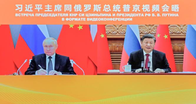 Spotkanie online Xi Jinpinga i Władimira Putina 30 grudnia 2022 r.