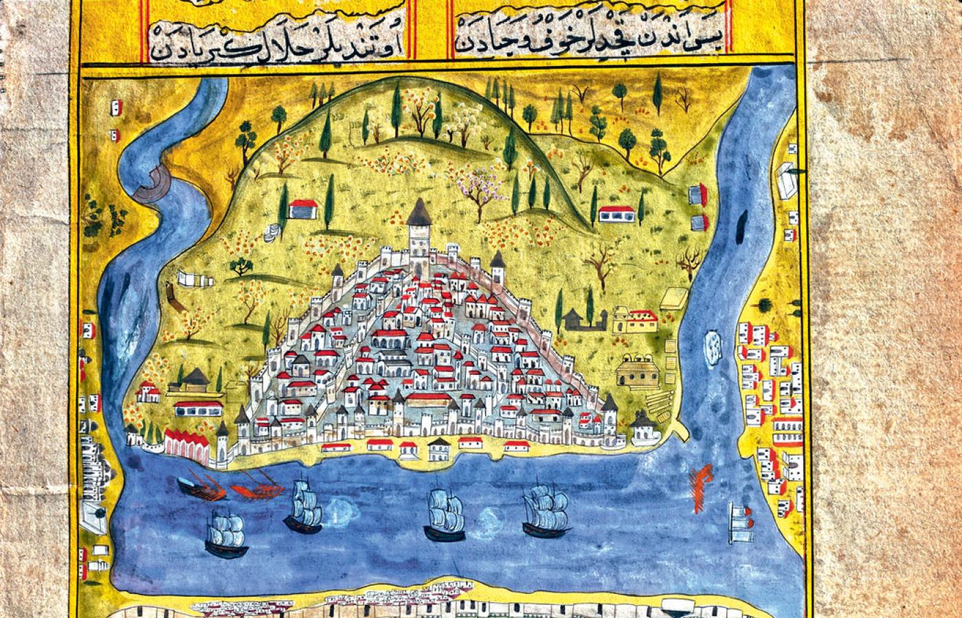 Matrakçı Nasuh, mapa Konstantynopola, XVI w.