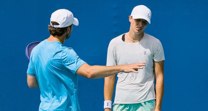 Iga Świątek i Wim Fissette