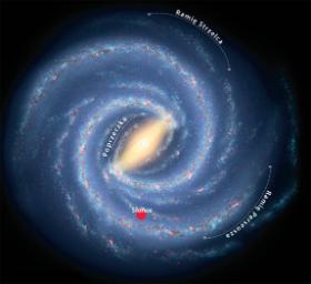 Nasza Galaktyka widziana z góry.