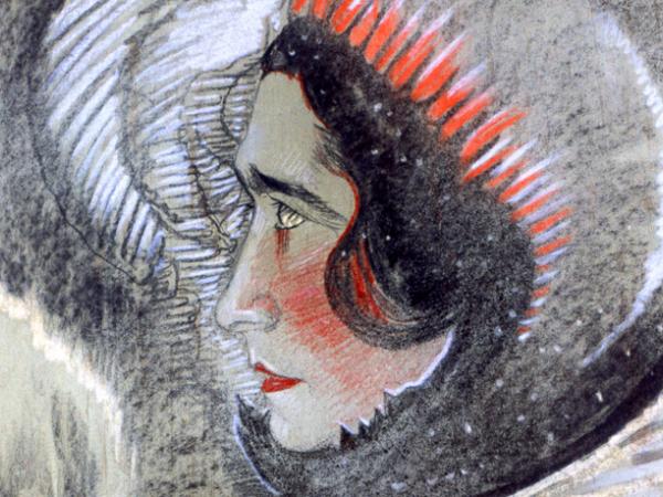 Fragment portretu Ireny Krzywickiej pędzla Witkacego, 1928 r.