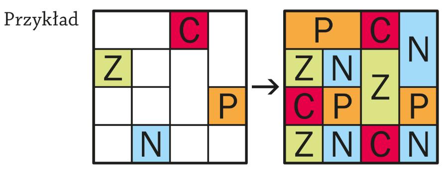 Cztery kolory. Przykład.