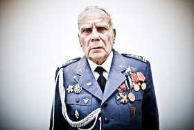 Pułkownik Józef Łowkiewicz, jeden z reprezenatntów weteranow II Wojny Światowej, którzy przyjechali na tegoroczne obchody