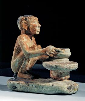 Garncarz pracujący przy kole, egipska figurka z XXV w. p.n.e.