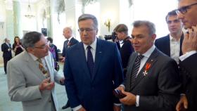 Z prezydentem Bronisławem Komorowskim w Pałacu Prezydenckim. Czerwiec 2015 roku.