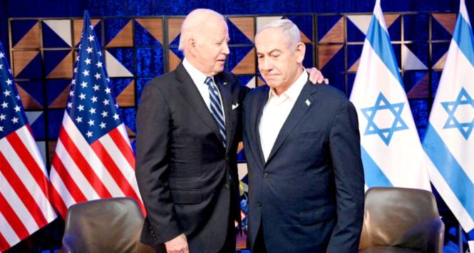Prezydent USA Joe Biden i premier Izraela Beniamin Netanjahu, 18 października 2023 r.