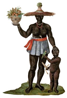 Brazylijscy niewolnicy; fragment ilustracji z XVII w.