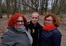Organizatorki akcji „Wiecznaja Pamiat'/Wieczna Pamięć” (od lewej:) Alina Krutel, Joanna Lapińska i Ewa Moroz Keczyńska.