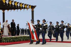 Z wizytą w Libanie 14 września 2012 r. Obok papieża prezydent Michel Sulaiman.