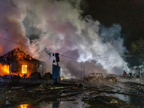 Zaporoże po ataku Rosjan, 7 grudnia 2024 r.