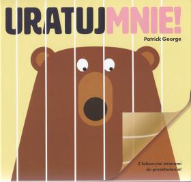 Patrick George, „Uratuj mnie!”, Bajka, Warszawa 2017. Pozbawiony tekstu picturebook Patricka Georga to książka, o której trudno pisać. Trzeba zobaczyć ją w działaniu na własne oczy. A polega ono na zastosowaniu zmyślnego technicznego zabiegu: klasyczne ilustracje przeplatamy stronami z transparentną folią, na których zostały naniesione detale. Gdy przekładamy strony, przedstawione w opowieści zwierzęta zmieniają nagle swoje miejsca. I tak skóra z tygrysa na podłodze w mieszkaniu zamienia się w tygrysa hasającego na wolności, a słoń z cyrku „przeskakuje” nagle do swojego naturalnego środowiska. Napięcie między tymi radykalnymi różnicami niesie ze sobą silne emocje.