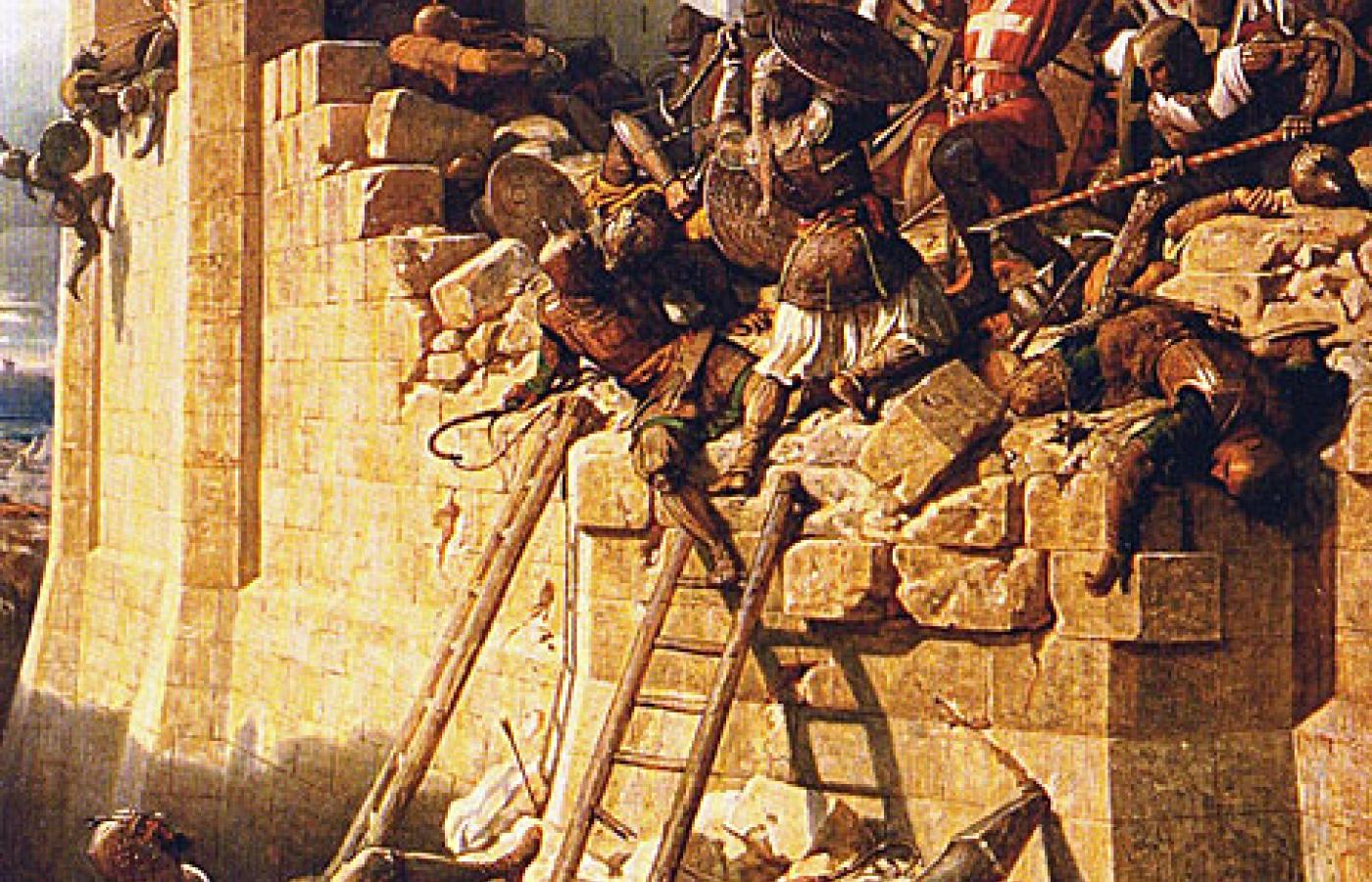 Oblężenie Akki (1291 r.) na obrazie D.Papety