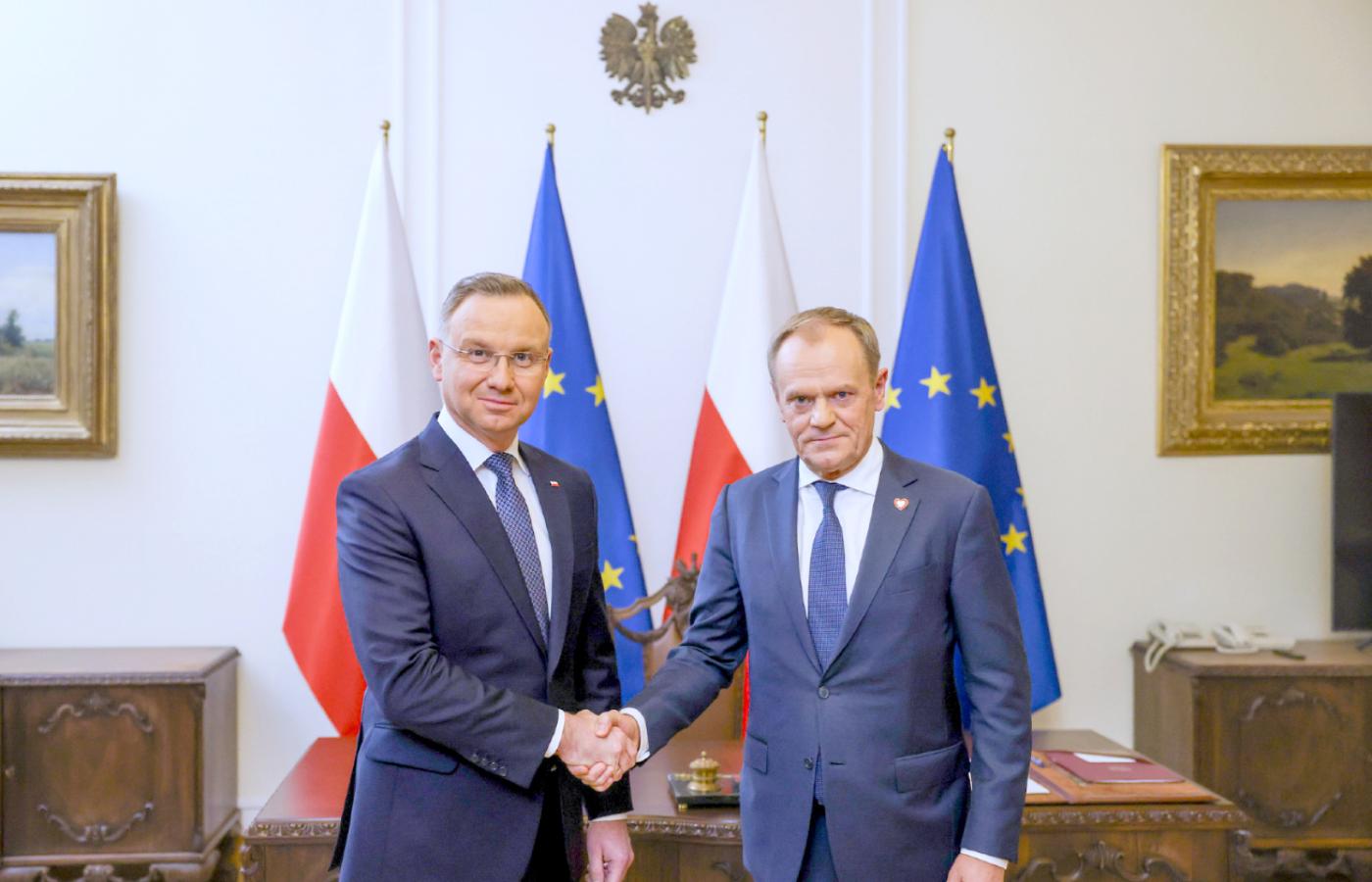 Donald Tusk i Andrzej Duda, 11 grudnia 2023 r.