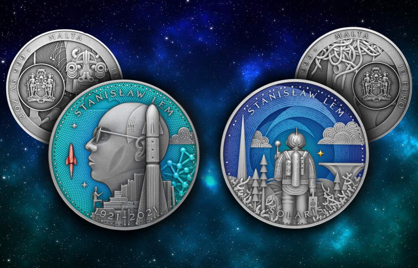 Pierwsze na świecie monety Stanisław Lem i Solaris z serii 