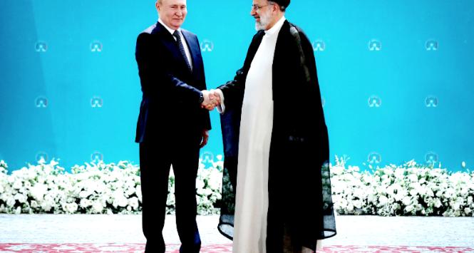 Prezydent Rosji Władimir Putin i Iranu Ebrahim Raisi, Teheran, lipiec 2022 r.