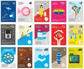 Seria wydanych właśnie  argentyńskich znaczków pocztowych pt. „Wygrana dekada”.