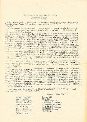 Deklaracja założycielska ruchu Wolność i Pokój