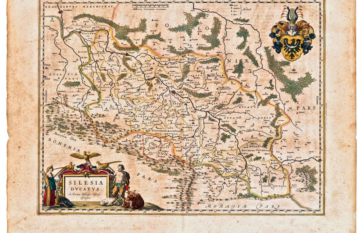 Śląsk na mapie z 1645 r.