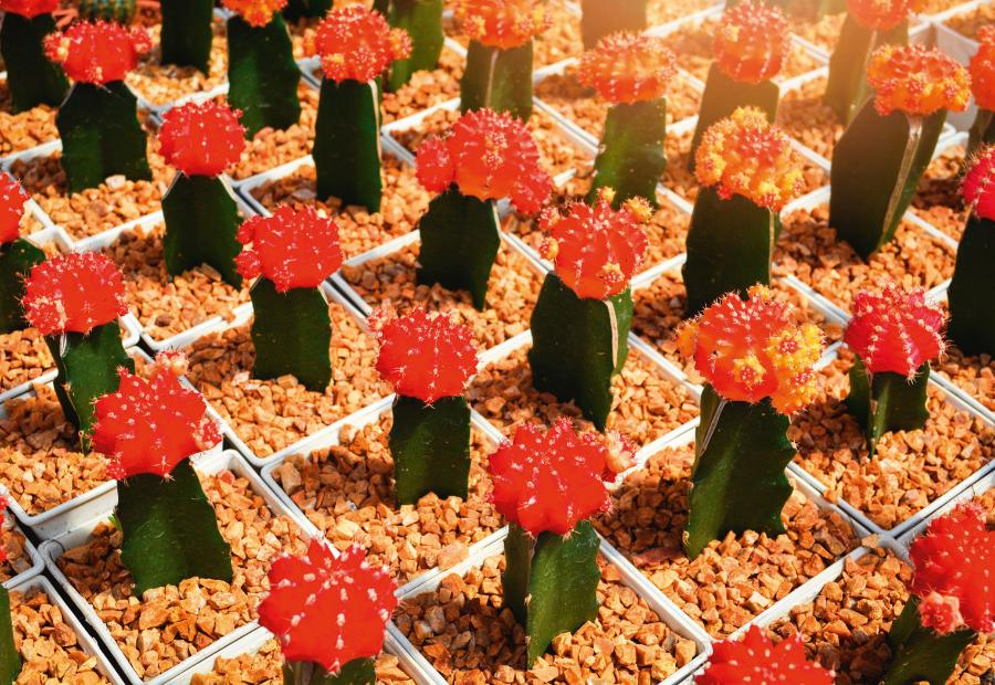 Kolorowe kaktusy mogą istnieć tylko dzięki szczepieniu. Ich bezchlorofilowa górna część nie może przeżyć bez części zielonej (podkładki).