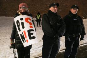 Protest obywateli RP podczas wizyty Jarosława Kaczyńskiego na Wawelu, 18 stycznia 2017 r.