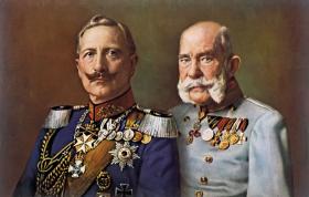 Dwóch cesarzy: niemiecki Wilhelm II i austriacki Franciszek Józef