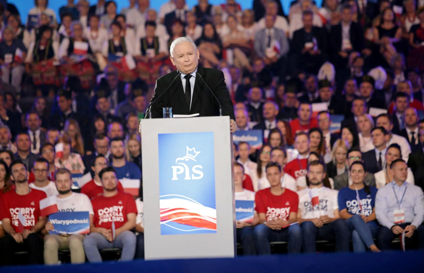 Jarosław Kaczyński na konwencji programowej PiS w Lublinie