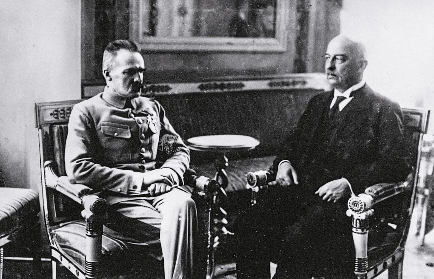 Marszałek Józef Piłsudski i przyszły pierwszy prezydent RP Gabriel Narutowicz, Warszawa, grudzień 1922 r.