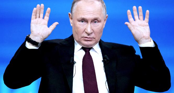 Władimir Putin podczas dorocznej konferencji, 14 grudnia 2023 r.