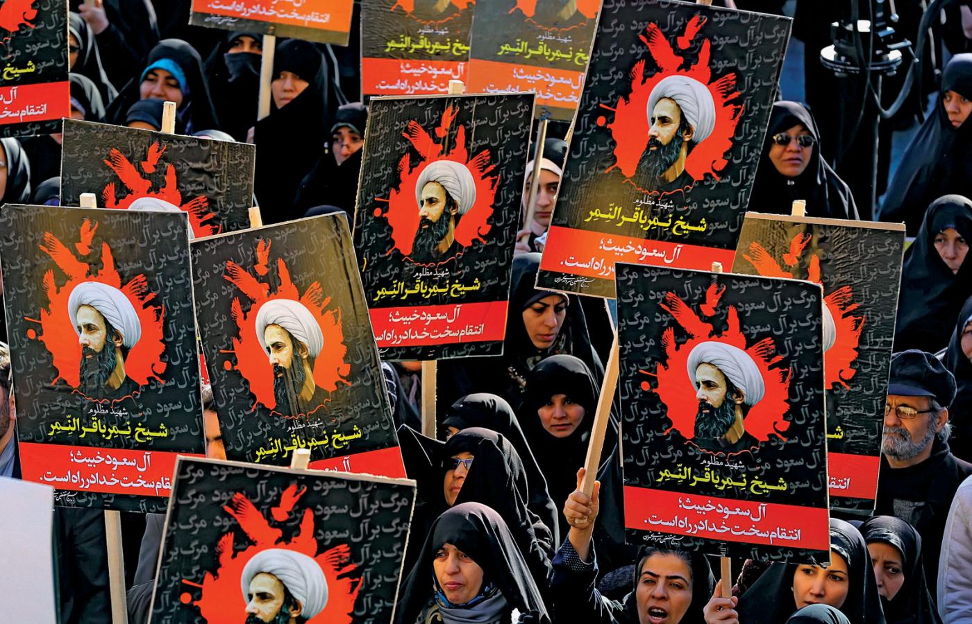 Masowy protest w Teheranie po wykonaniu wyroku śmierci na szyickim duchownym, skazanym przez władze Arabii Saudyjskiej