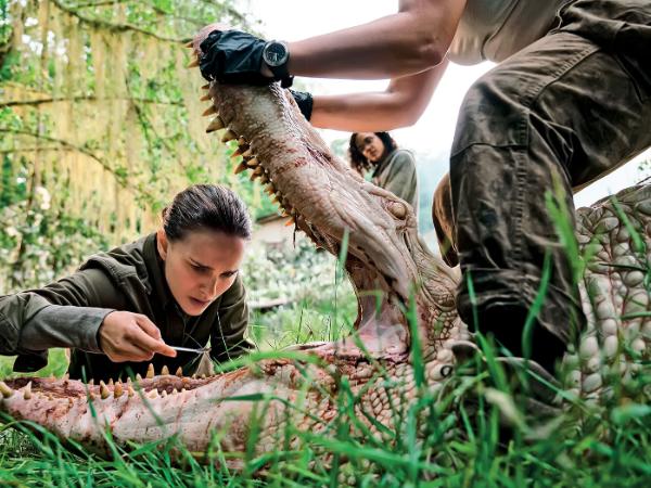 Natalie Portman w roli biolożki Leny, próbującej rozgryźć zagadkę filmowej Strefy X.